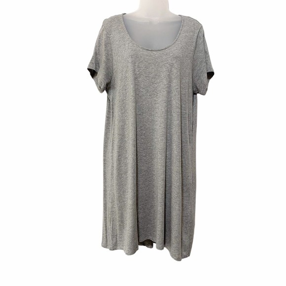 Pure Jill PJ A-line Elliptical Short Sleeve Dress Grey PL - Picture 1 of 10